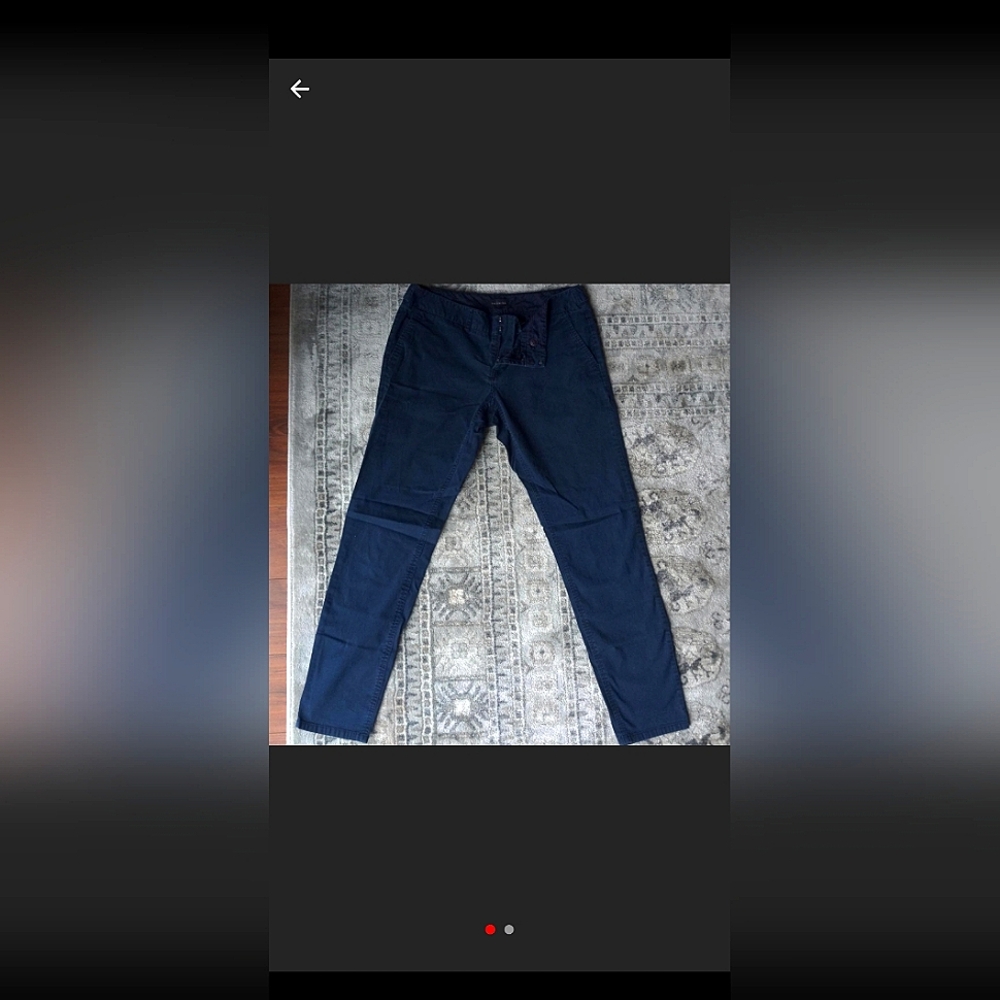 Navy slim-fit The Limited chino trousers (4)